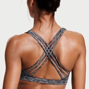 Victoria’s Secret sport heathered grey strappy crossover sports bra. Size XS